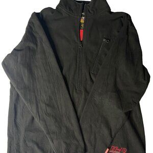 Harley-Davidson Men’s Quarter Zip Fleece Jacket Black Red L/XL Pullover Hoodie